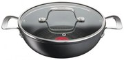 Tigaie wok Tefal G2557172 SHAL26CV M UNLIMITED, 26 cm, Capac, Acoperire antiaderenta, Thermo-Signal, Inductie, Negru