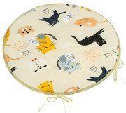 Bellatex Perna Adéla rotundă netedă Pisicăgalbenă, 40 x 40 cm