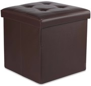Taburet pliabil maro ZAREX L din piele ecologica