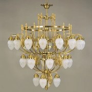 Candelabru XXL cu 28 brate, elegant design LUX Budapest, bronz LU 1440/16+8+4 bronze/376 klar-matt OR