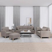 vidaXL Set de canapele cu perne, 4 piese, gri taupe, textil