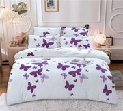 Set Lenjerie De Pat Cocolino 6 Piese Pat 2 Persoane - Fluturi Mov