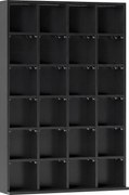 HOMCOM Dulap pentru CD-uri pentru 456 CD-uri sau 336 DVD-uri, 24 Compartimente, 89x20x130.5 cm Negru | Aosom Romania