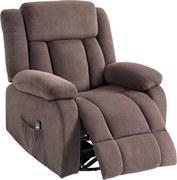 HOMCOM Fotoliu de masaj, 8 puncte de vibrație, 5 moduri, încălzire lombară, reglabil, rotativ, fotoliu tapițat, Maro | Aosom Romania