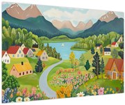 Tablou - Sat în Munți (90x60 cm)