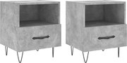 vidaXL Noptiere, 2 buc., gri beton, 40x35x47,5 cm, lemn compozit