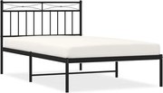 vidaXL Cadru de pat din metal cu tăblie, negru, 100x200 cm