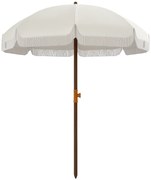 Outsunny Umbrelă de Plajă Portabilă cu Volane în Aer Liber cu Baldachin Ventilat, Geantă de Transport, Ø1.9x2.1 m, Alb-Crem