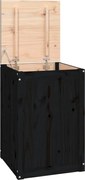 vidaXL Cutie de rufe, negru, 44x44x66 cm, lemn masiv de pin