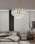 Candelabru 5861-500 – Cristale elegante și finisaj auriu, 8 socluri E14 💫