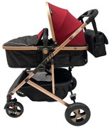Carucior 2 in 1 reversibil si transformabil, landou sport si geanta cadou - Rosu - CPC-08-rosu