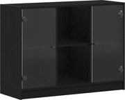vidaXL Bufet Stejar Negru 100 x 37 x 75.5 cm