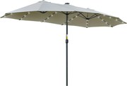 Outsunny Ombrellone da Giardino 4.5m con 48 LED a Energia Solare e Manovella | Aosom Romania