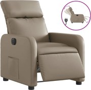vidaXL Fotoliu rabatabil electric, cappuccino, piele ecologică