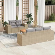 vidaXL Set canapele de grădină cu perne, 6 piese, bej, poliratan