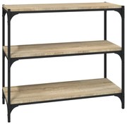 vidaXL Raft cărți, stejar sonoma 80x33x70,5 cm, lemn prelucrat și oțel