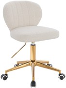 HR193K Scaun Crem Boucle cu Bază Aurie