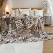 Pătură din imitație de blăniță Stanex Pechvork bej , 150 x 200 cm