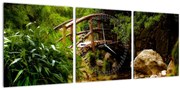 Tablou - Pod prin râu (cu ceas) (90x30 cm)