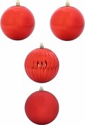 vidaXL Set de globuri de Crăciun XXL 4 pcs Roșu Plastic