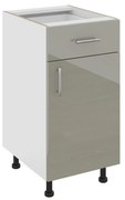 Corp haaus Karo, 1 Sertar, 1 Usa, Gri Lucios/Alb, MDF, 40 x 50 x 80 cm