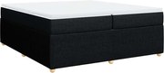vidaXL Pat box spring cu saltea, negru, 200x200 cm, textil