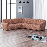 Huse bielastice UNIVERSO NOU dungi maro colțar (l. 350 - 530 cm)