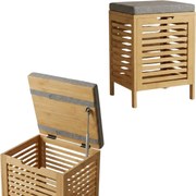 Coș de rufe din bambus cu șezlong DISA, 40 l