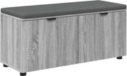 vidaXL Bancă pentru hol cu pernă cu raft Sonoma gri 100 x 38 x 46 cm