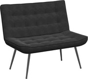 vidaXL Bancă neagră 110x74x84 cm catifea