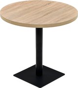 vidaXL Masă bistro, MDF și oțel, rotundă, 80x75 cm, culoare stejar