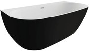 Cada de baie freestanding Spatio Sari, acril, negru mat, 160x80 cm