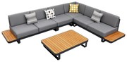 Set mobilier gradina si terasa Higold New Polo, coltar 5 locuri, gri