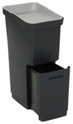Cos gunoi Recyn, negru, plastic, 20+16 litri, 39 x 29 x H 68 cm