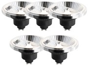 Set de 5 becuri LED GU10 cu 3 trepte de intensitate luminoasă, dimabile, 111 mm, 10,5 W, 770 lm, 3000 K