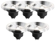 Set de 5 becuri LED GU10 cu 3 trepte de intensitate luminoasă, dimabile, 111 mm, 10,5 W, 770 lm, 3000 K