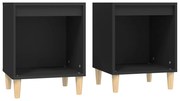 vidaXL Noptiere, 2 buc., negru, 40x35x50 cm