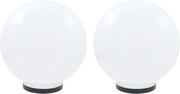 vidaXL Lămpi bol cu LED, 2 buc, sferice, 40 cm, PMMA