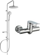 Mexen Carl set de duș montat pe perete cu duș deasupra și baterie de duș Pecos, crom - 72740240-00