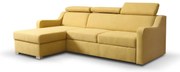 Canapea colțar extensibilă universală PORTO galbenă cu spațiu de depozitare