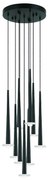 Lustra moderna cu 9 pendule LED STORM negru/ marmura alba
