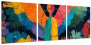 Tablou - Înger abstract cu flori (cu ceas) (90x30 cm)