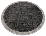 Covor sisal Floorlux Cerc 20401 Cadru negru si argintiu