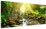 Tablou cu râul în pădurea verde (120x50 cm)