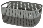 Coș de plastic Duo, gri, 38 x 28,5 x 17,1 cm