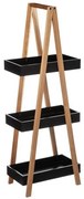 Etajera 3 polite 5Five Lea black, bambus, 30 x 18,5 x 82 cm