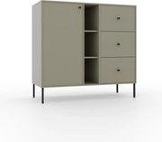 Comodă cu usa si trei sertare, 100x41x95 cm, Tili System. ADRK Furniture (Culoare: Negru / Negru)