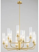 Candelabru 12 brate, alama periata, sticla canelata PRESTON 5086