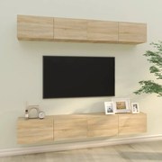vidaXL Dulapuri TV de perete, 4 buc, stejar sonoma, 100x30x30 cm