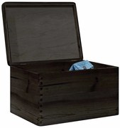 vidaXL Cutie din lemn cu capac negru 40x30x23 cm lemn masiv de pin